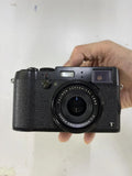 Fujifilm X100T black 23mm F2 leaf shutter built in WiFi silent AE burst