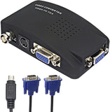 XMSJSIY BNC to VGA Video Converter, S-Video Input to VGA Output, Supports PAL/NT
