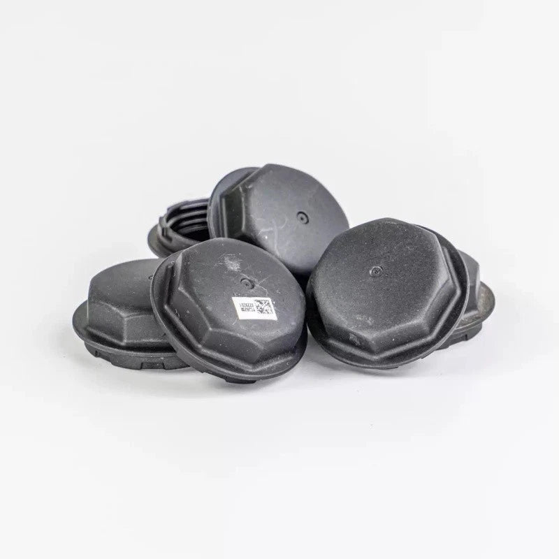 Plastic motor hollow shaft cover caps with clips, dark gray, round shape