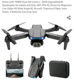 GANPOS Drone with 1080P Dual HD Camera - 2024 Upgradded RC Quadcopter for Adults