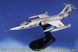 1:72 F-104G Starfighter die-cast model on black display stand, gray with markings