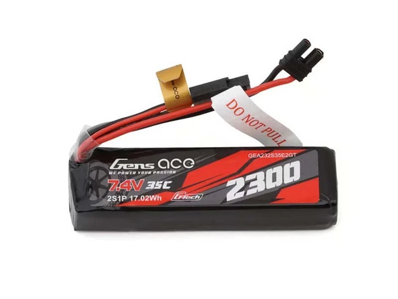 Gens ace 2300mAh 2S 35C 7.4V G-Tech Lipo Battery Pack w/EC2 Plug - GEA232S35E2GT Battery