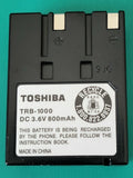 TOSHIBA TRB-1000 cordless phone rechargeable battery, 3.6V 800mAh, black pack