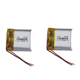 Rechargeable Li-ion polymer battery pack with red/black leads, model 602020