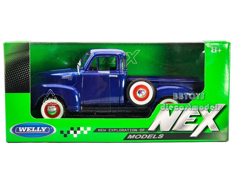 1953 CHEVROLET 3100 PICK UP BLUE 1/24 DIECAST MODEL WELLY 22087BLUE