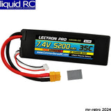 Lectron Pro 7.4V 5200mAh LiPo battery with red/black leads and XT60 connector