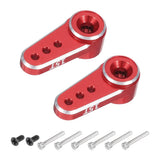 Red aluminum alloy 15T steering servo arm horn set of 2 with mounting screws