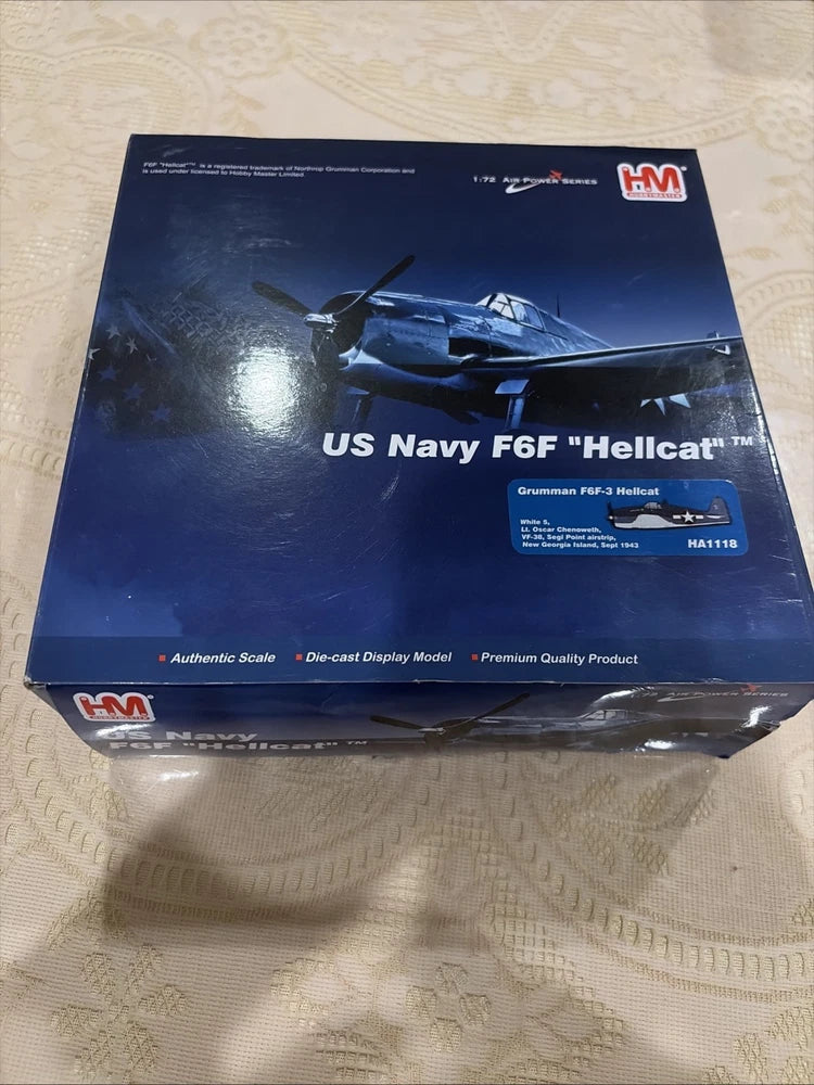 Hobby Master US Navy F6F Hellcat 1/72 Scale Diecast Model HA1118