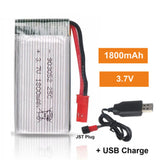3.7V 1800mah 25C Lipo Battery JST Plug w/ USB Charger for RC Quadcopter Drone