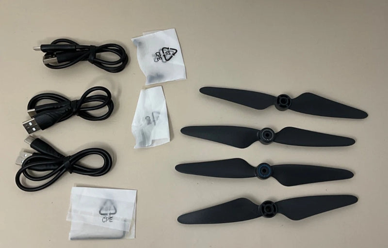 Bwine F7, 4 Pcs Original Propeller, RC Drone Quadcopter - Black & 3 chargers