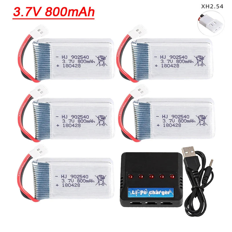 5¡Á3.7V 800mAh 902540 Lipo Battery For Syma X5C X5SC X5SW Q7 RC Quadcopter Drone Battery