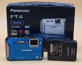 Panasonic Digital Camera Lumix DMC-FT4 Blue. Waterproof, Shockproof, Dustproof.