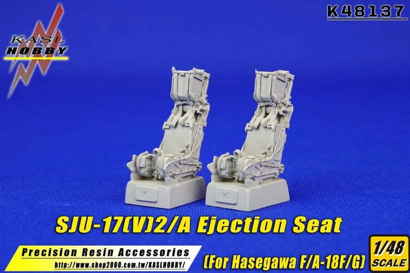 Light gray resin SJU-17(V)2/A ejection seat upgrade, two pieces, 1/48 scale