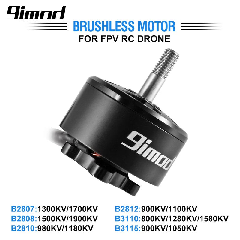 14-pole brushless RC drone motor, black housing with silver shaft