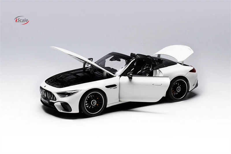 iscale 1/18 Scale Mercedes Benz AMG SL63 R232 White Diecast Car Model Toy Gift