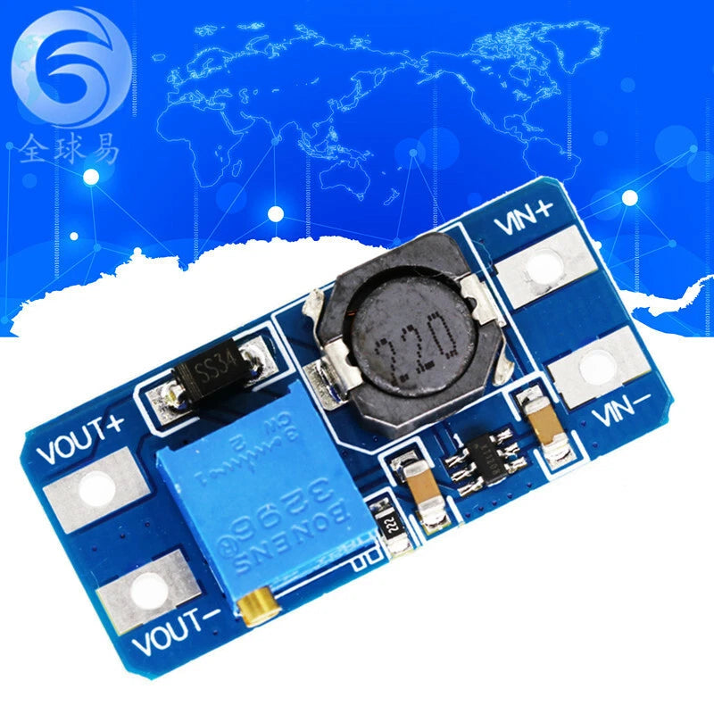 MT3608 DC-DC boost module 2A boost board input 3V/5V to 5V/9V/12V/24V adjustable