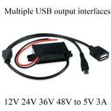 DC-DC Step Down Converter 12V-48V to 5V 3A USB-C Micro USB Car Charger Module