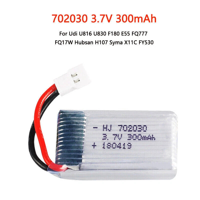 3.7v 300mah Lipo Battery For Udi U816 U830 F180 E55 Fq777 Fq17w Hubsan H107 Syma Battery
