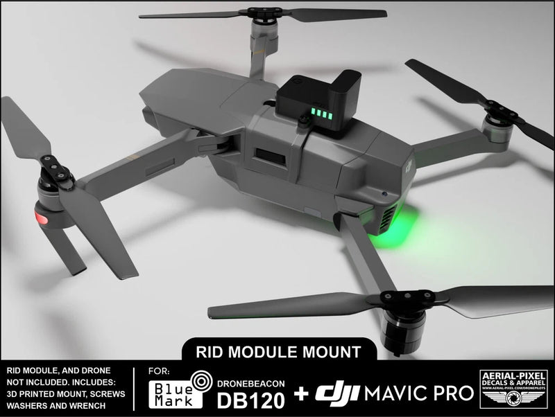 DJI Mavic Pro BlueMark DroneBeacon Db120 Remote ID Mount (Module Not Included)