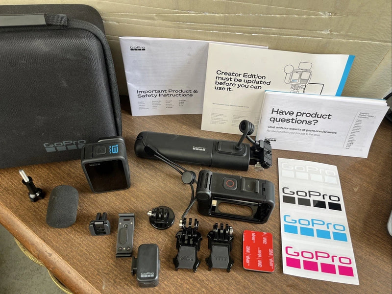 GoPro HERO Black 13 Creator Edition action camera kit with mounts and accessories