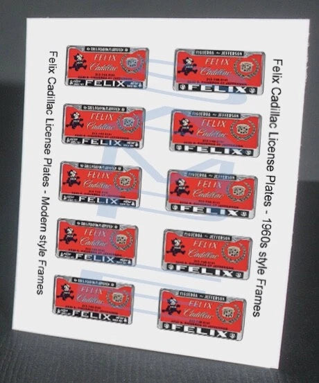 FELIX CADILLAC miniature LICENSE PLATES for 1/25 scale MODEL CARS