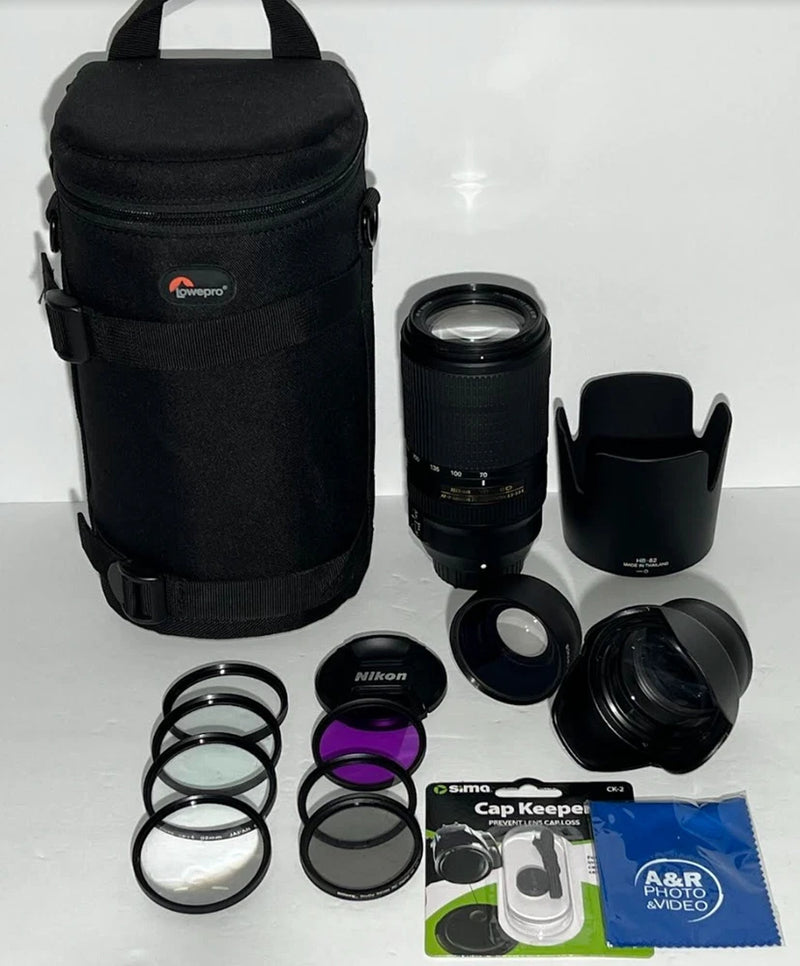 Nikon AF-P NIKKOR 70-300mm f/4.5-5.6 E ED VR Lens Pro Kit Full Frame Filter FX++