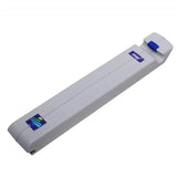 24V lift battery pack, light gray with blue label ends and access connector