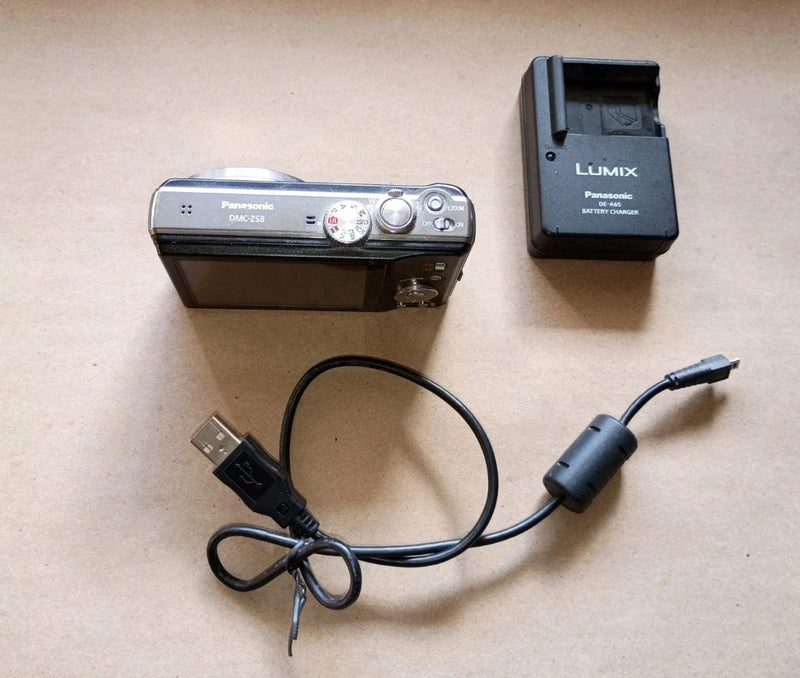 Panasonic Lumix DMC-ZS8 Camera, Battery, Charger, USB Cable Works Perfectly