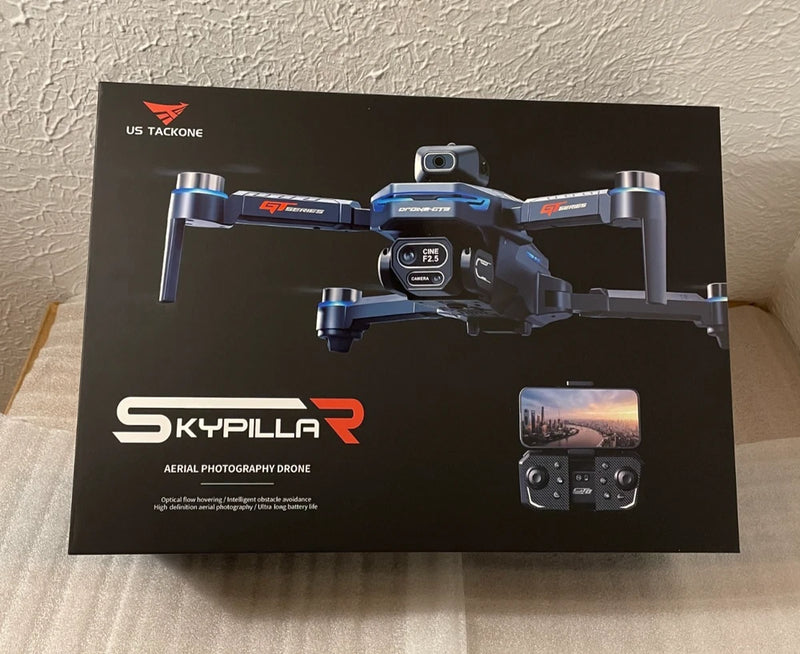 US Tackone foldable mini drone box with HD camera and controller, front view