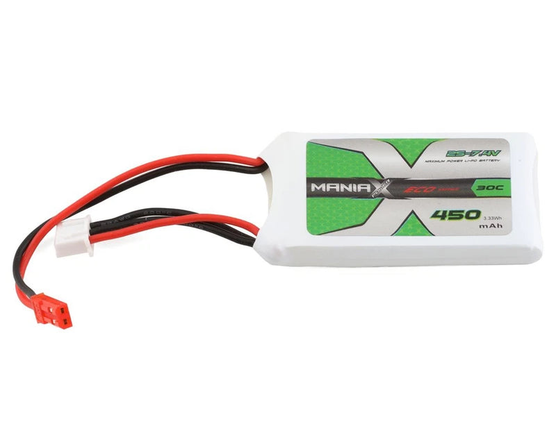 ManiaX 2S 30C LiPo Battery Pack (7.4V/450mAh) w/JST Connector [MX-450-2S-30] Battery