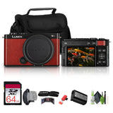 Panasonic Lumix S9 Camera (Red), 64GB Memory Card