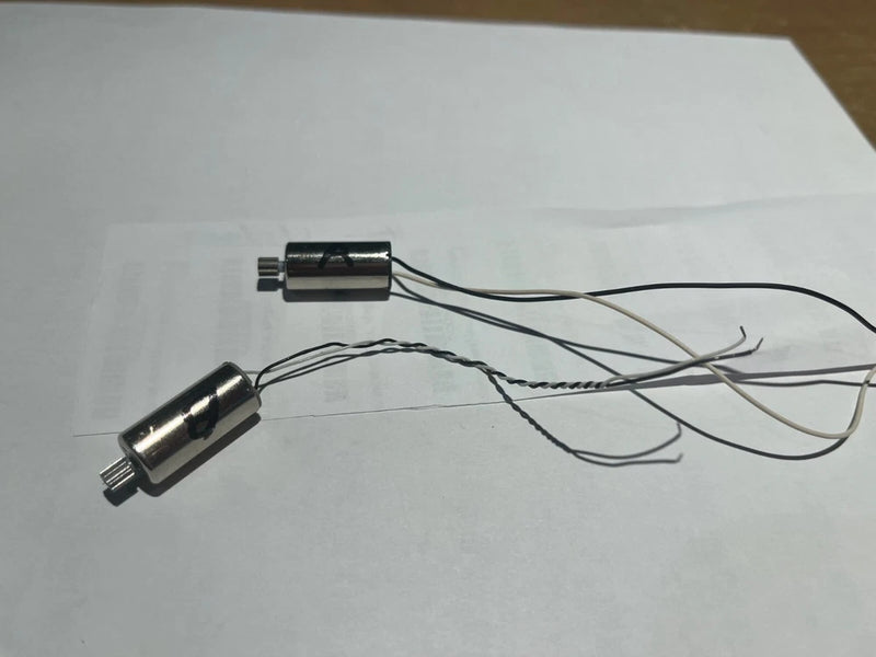 Replacement FPV drone motor pair with attached wiring harness and connectors