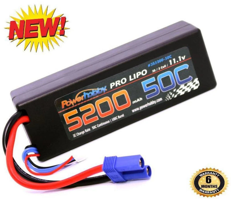 3S 11.1V 5200mAh 50C EC5 Hard Case Lipo Battery Powerhobby PHB3S520050HCEC5 Battery