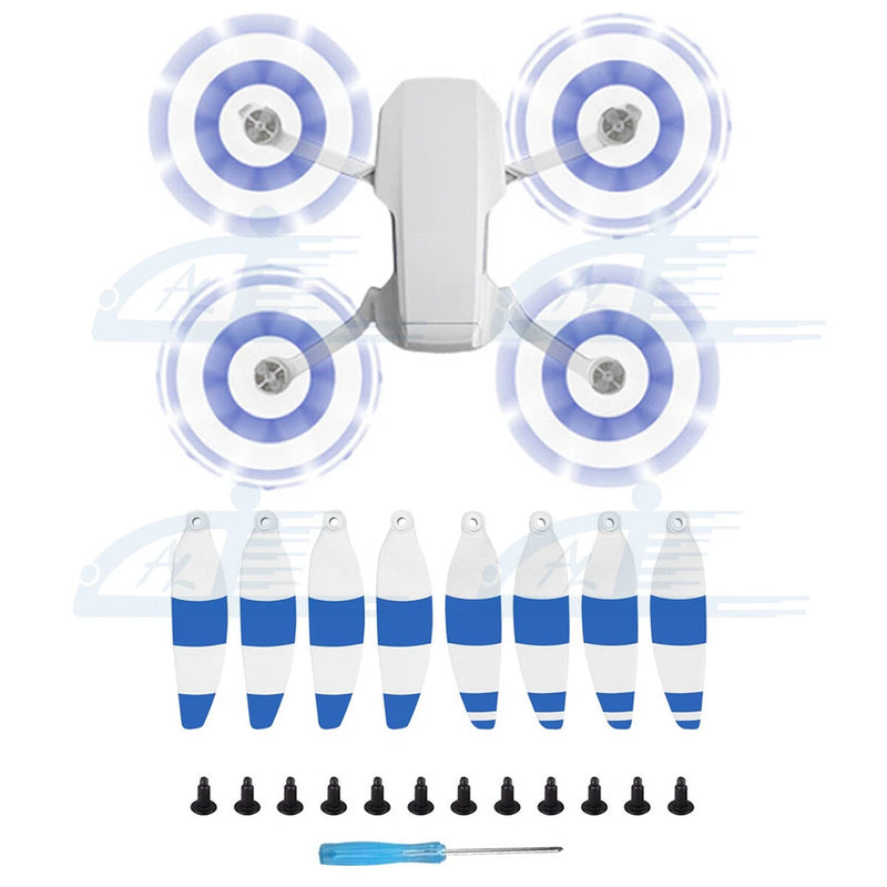 8pcs Low Noise Propellers Blades Props White & Blue For DJI Mavic Mini 2 Drone
