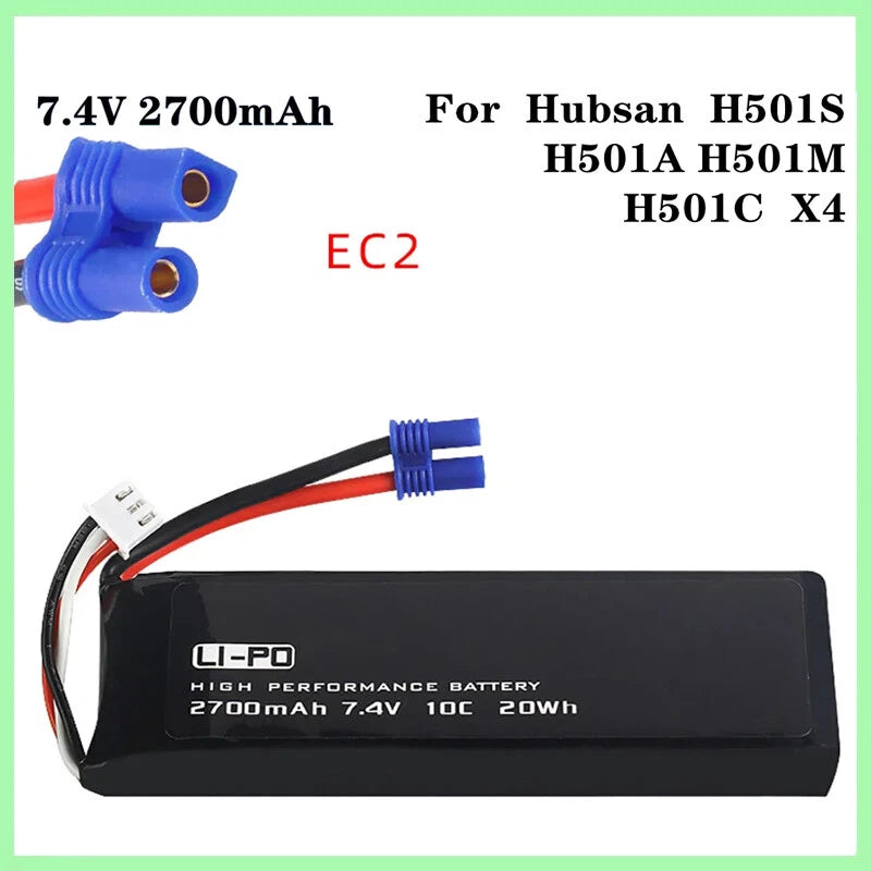 7.4V 2700mAh Battery for Hubsan H501S H501A H501M H501C X4 RC Quadcopter H501S-1