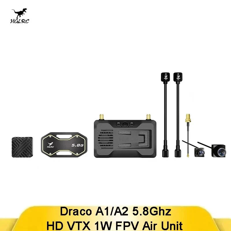 HGLRC Draco A1/A2 1W 5.8G HD FPV System Air+Ground Unit RC Drone Racing New