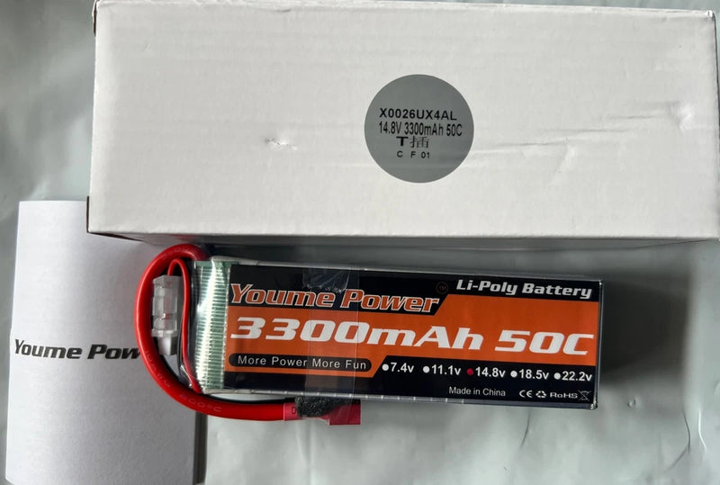 2PCS 14.8V 3300mAh 4S LiPo Battery 50C Dean For RC Helicopter Boat Car Truck Battery