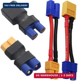 2Pair XT60 to EC3 Plug Female Male Adapter Connector for RC FPV Drone Car Lipo N Battery