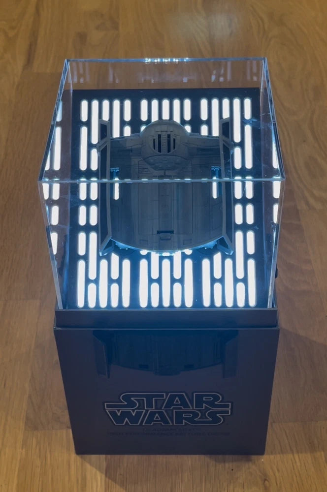 Star Wars Tie Fighter drone collector edition packaging box, blue with logo
