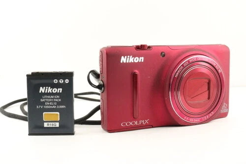 Nikon COOLPIX S9500 Digital Camera Red Color No BOX Item Used Product