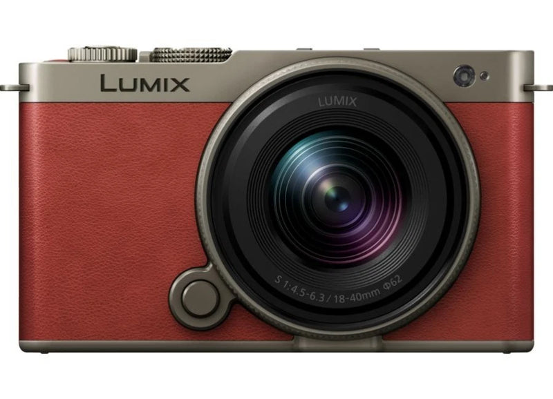 Panasonic LUMIX S9 N Kit 18-40mm Titanium Gold x Crimson Red Leather