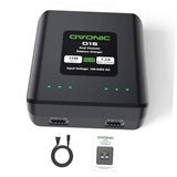 OVONIC D15 dual-channel AC LiPo balance charger, 15W 1.2A, with charging leads