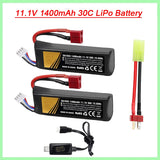 2Pcs 11.1V 1400mAh 30C LiPo Battery for Soft bullet gun special core accessories