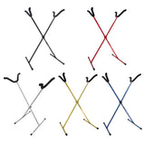 RC airplane model display stand, X-shaped metal legs in black, red, gray, gold, blue