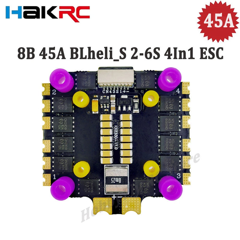 HAKRC 45A 8B45A BLheli_S 2-6S 4 in 1 Brushless ESC for RC FPV Racing Drone