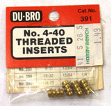 Du-Bro No. 4-40 Threaded Inserts lot of 4  Cat #391