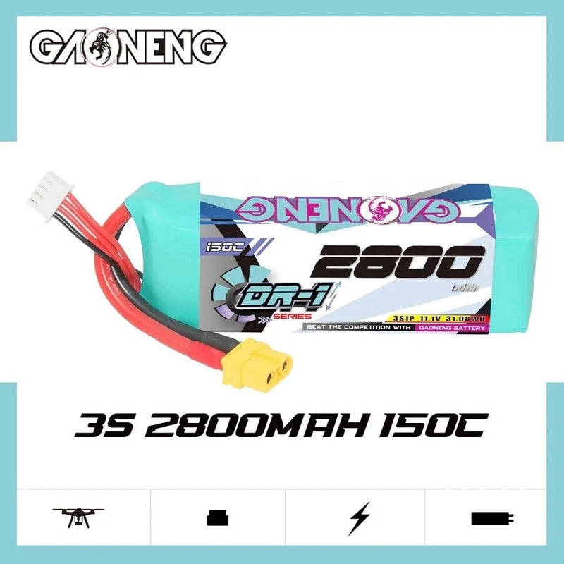 11.1V 3s LiPo 2800mAh 150C/300C XT60 GNB RC Car Boat Drone Helicopter 1pc Battery