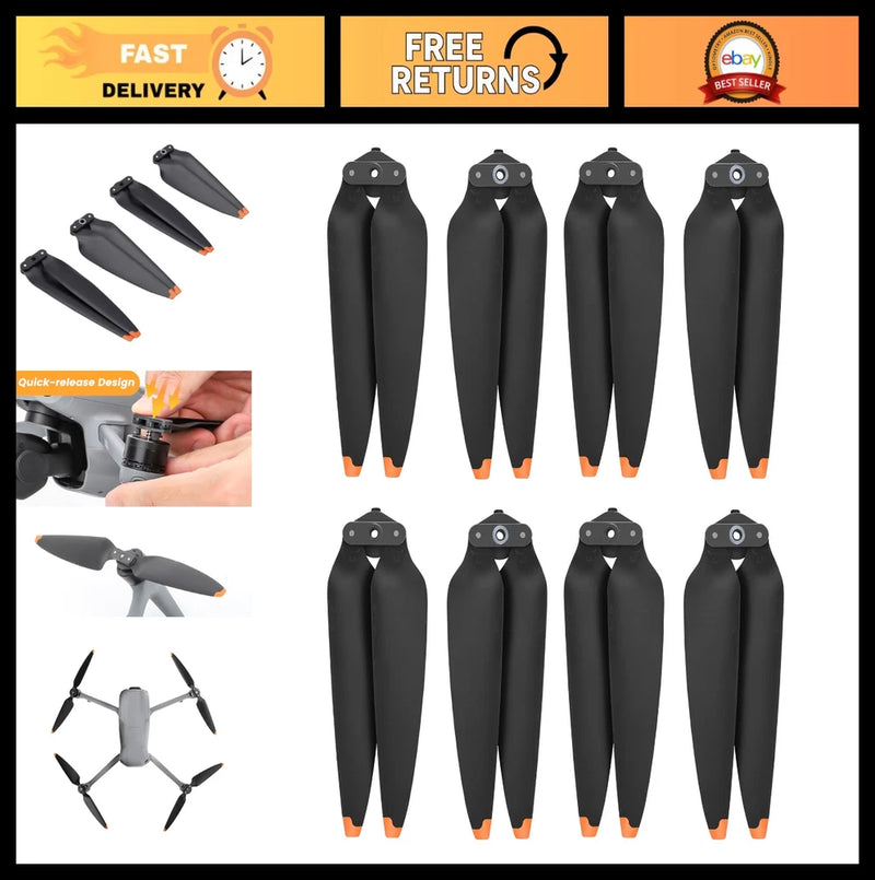 8Pcs Low-Noise Propellers for DJI Air 3/Air 3S - Replacement Blades Accessories