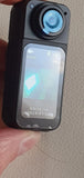 Mini action camera with front lens and touchscreen display