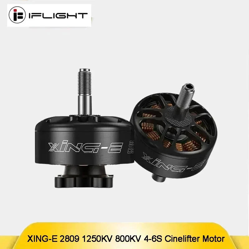 XING-E FPV cinelifter motor, black 2809 with steel shaft and mounting screws